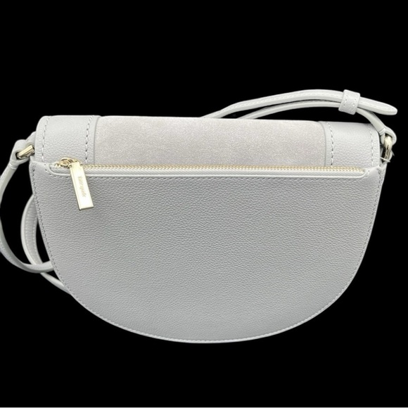 NWT Kate Spade Luna Crescent Gray Crossbody Shoulder Purse Suede & Leather - Picture 2 of 14